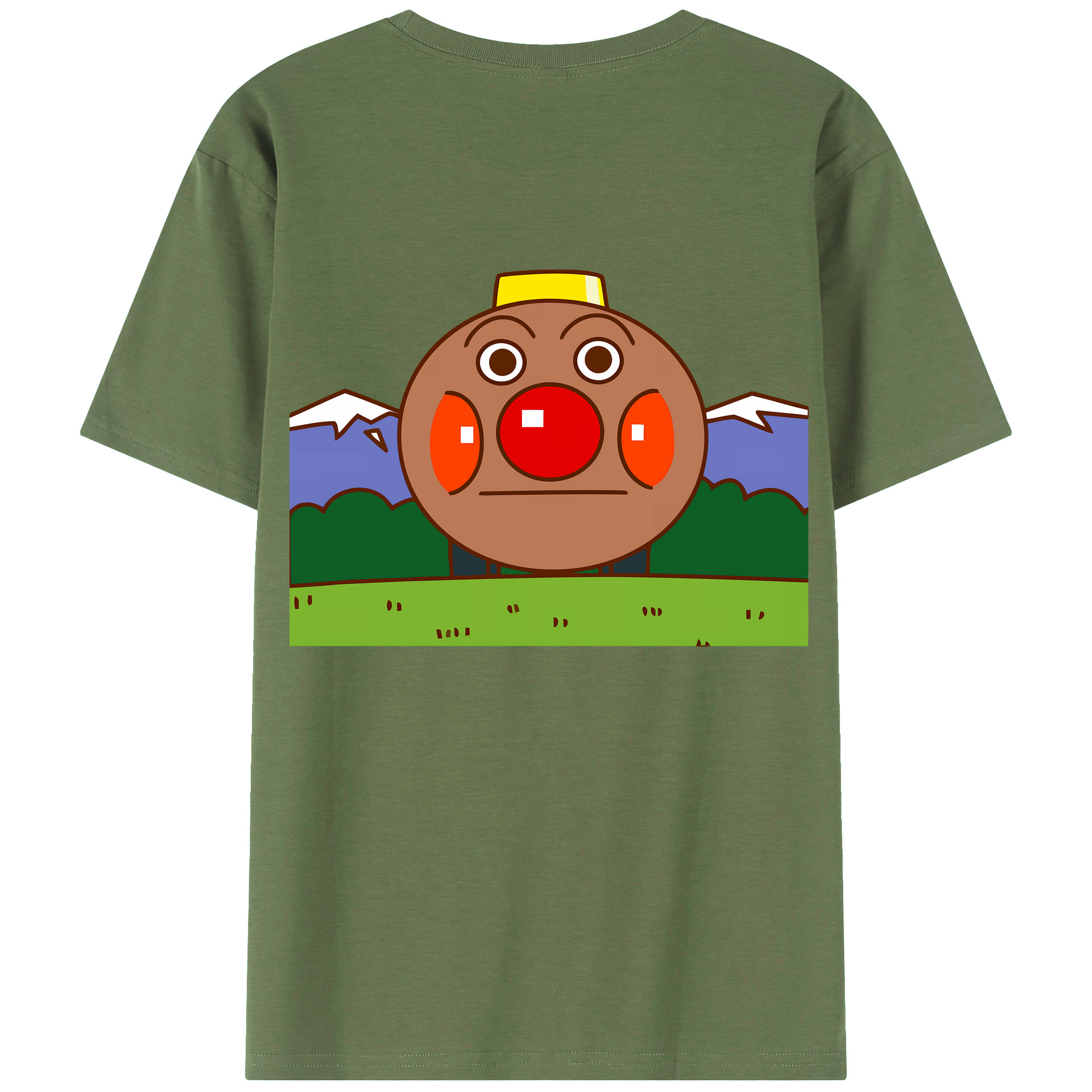 （画像用） アンパンマン Anpanman 綿100％ メンズ半袖Tシャツ（バックプリント） 通気性